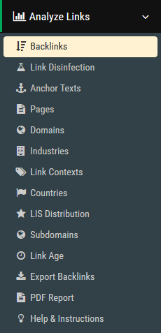 Analyze links - SEOprofiler