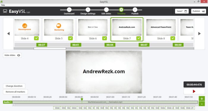 Easy VSL timeline