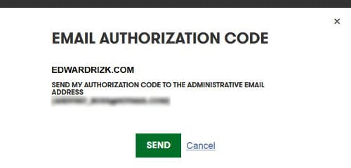 Godaddy Email Authorization code
