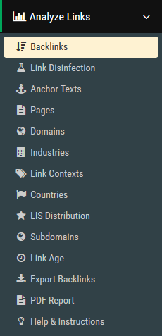 Analyze links - SEOprofiler