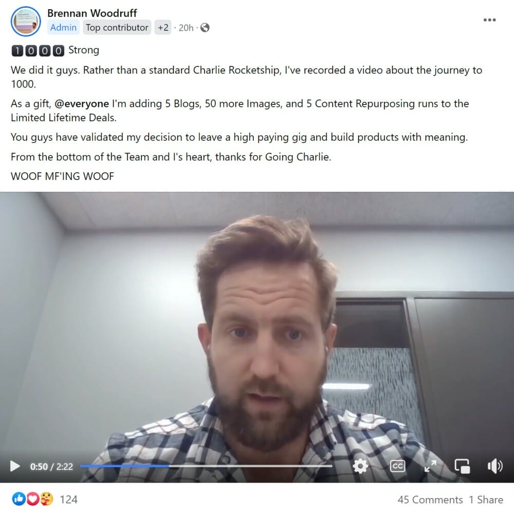 GoCharlie AI reviews in the Facebook Community