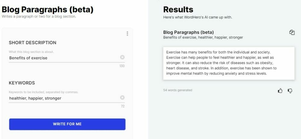 Wordhero ai blog paragraph